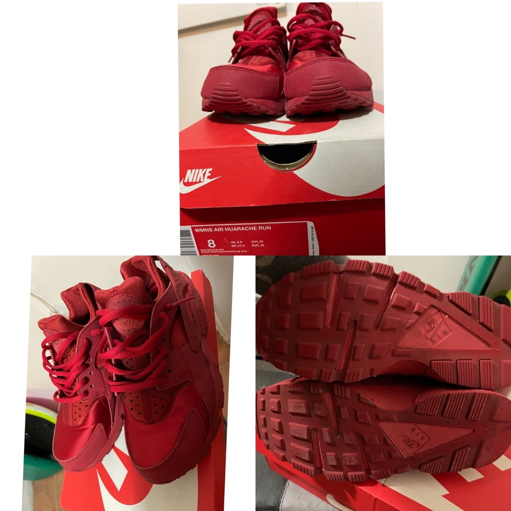 Red woman Nike huaraches